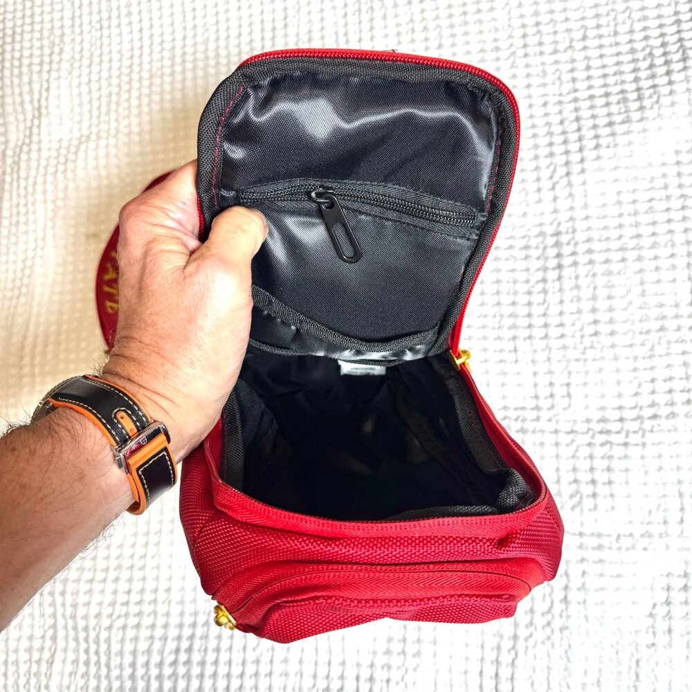 Undercrown Sun Grown Red Sling Bag By Drew Estate Adjustable Strap Gold Accents - Picture 10 of 15